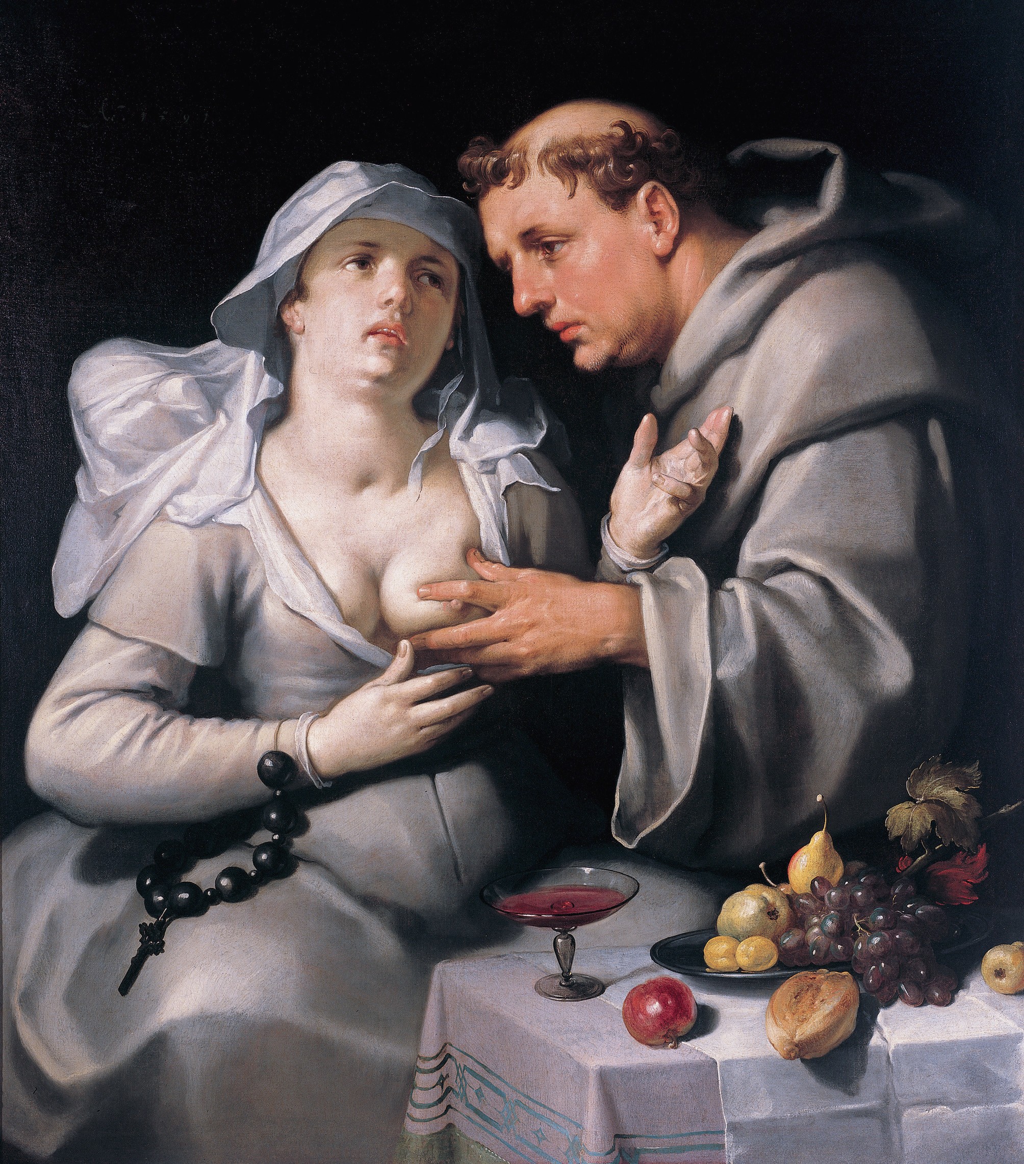 Een monnik en een begijn  *oil on canvas  *1591  *116 x 103 cm